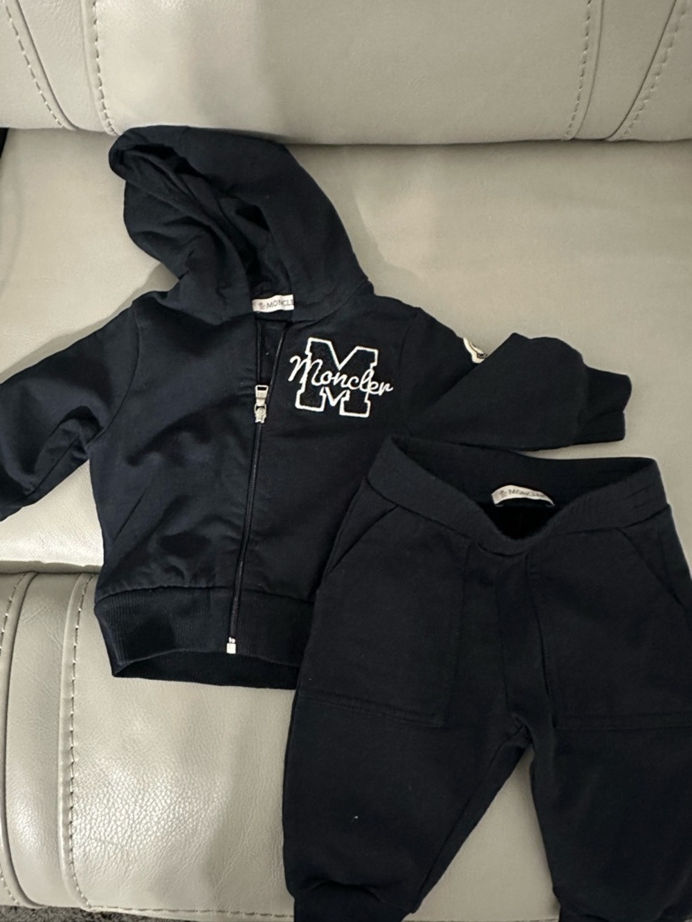 Moncler Kids Black Hoodie & Joggers Set